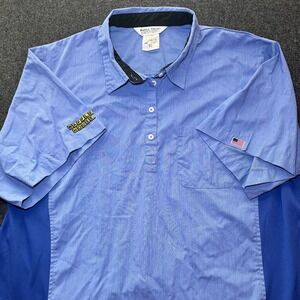 Waffle House Polo Shirt Women 3X Blue Good Short Sleeve Uniform Mesh Side Panel